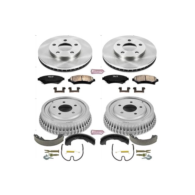 Power Stop Autospecialty KOE15121DK Front and Rear Replacement Brake Kit-OE Brake Drums & Ceramic Brake Pads For Buick Century, Chevy Venture, Oldsmobile Silhouette, Pontiac Montana [Model Specific]