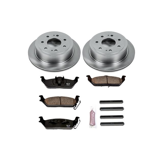 POWERSTOP Autospecialty KOE4556 Rear Replacement Brake Kit-OE Brake Rotors & Ceramic Brake Pads For Ford F-150 2004-2011, Lincoln Mark LT 2006-2008 [Model Specific]