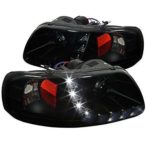 1997-2004 Ford F-150 / Expedition 1997-2002 Projector Headlights w/ SMD LED Light Strip (Black Housing/Smoked Lens) (Not compatible on 1997 F-150 models with production dates between 06/01/1996 to 07/01/1996)