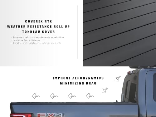 CoveRex RTX Low Profile Hard Roll-Up Truck Bed Tonneau Cover|Compatible with 2019-2023 Ford Ranger 6 Ft (72") Bed|8723999|Aluminum Roll Up|Flush Mount|Truck Bed Cover|