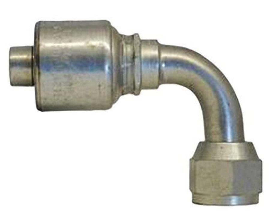 MegaCrimp Gates 5G-6FJX90M Couplings, Female JIC 37 Flare Swivel, Zinc Plated Carbon Steel, 2.99", 5/16" ID