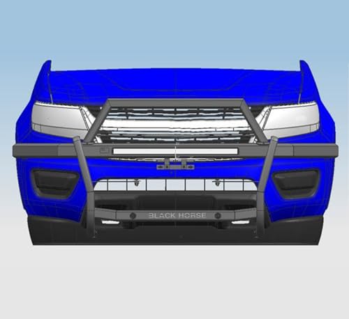 Rambler Black Horse Grille Guard Kit Modular Black Compatible with 2023-2024 Chevrolet Silverado 1500-RAG102-K1