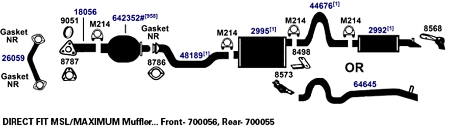 Exhaust Muffler AP Exhaust Products 700056