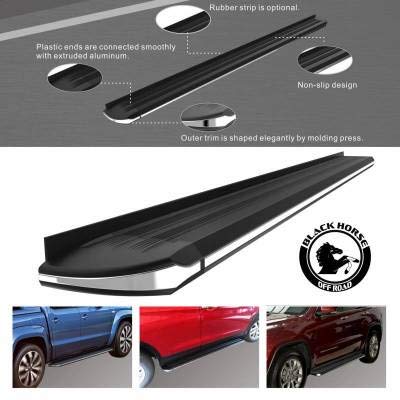 Black Aluminum Black Horse Exceed Running Boards Compatible with 2007-2015 Mazda Cx-9