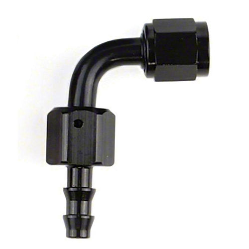 SpeedFX Full Swivel Hose End Fitting -4AN 90 Degree Black Anodized Aluminum 1/4 Inch Thread Female Single End Fitting SpeedFX 520490BK