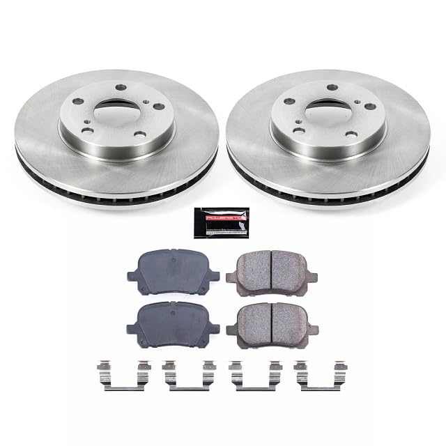 POWERSTOP Front KOE1058 Autospecialty Brake Kit OE Replacement Brake Rotors and Ceramic Brake Pads For Lexus ES300 Toyota Avalon Camry Solara [Application Specific]