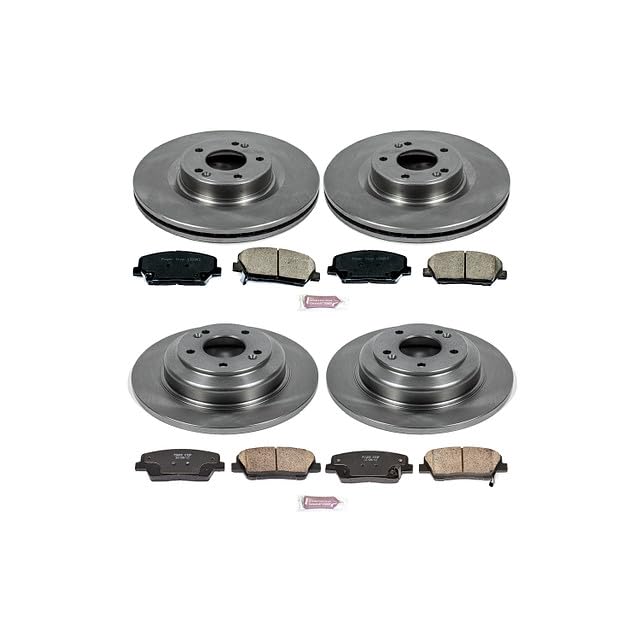 POWERSTOP Autospecialty KOE6170 Front and Rear Replacement Brake Kit-OE Brake Rotors & Ceramic Brake Pads For Hyundai Genesis Coupe 2010-2016 [Vehicle Specific]