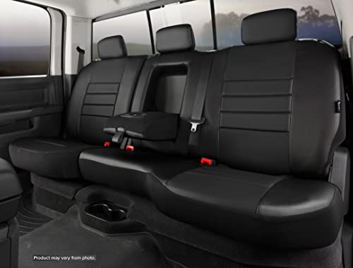 Custom Fit Fia SL65-30 BLK/BLK Rear Seat Cover Split Cushion 60/40 - Leatherette (Solid Black)