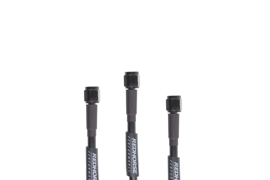 Performance Red Horse 3302-04-60 Straight -4 To Straight -4 60" Pre-Assembled Brake Line-Black