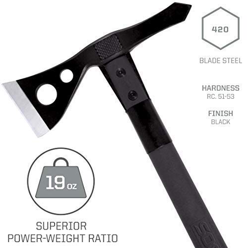 Tactical Tomahawk SOG- Throwing Hatchet, Versatile Survival Tactical Axe and Emergency Breaching Tool with Sheath (F01TN-CP)