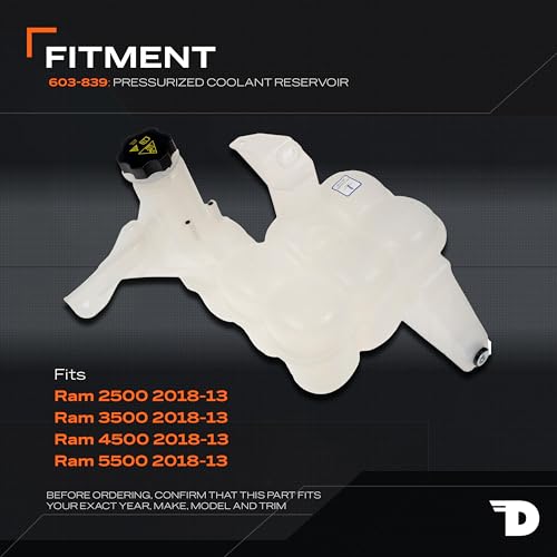 Dorman Pressurized Coolant Reservoir 603-839 with Cap Compatible with Select Ram Models