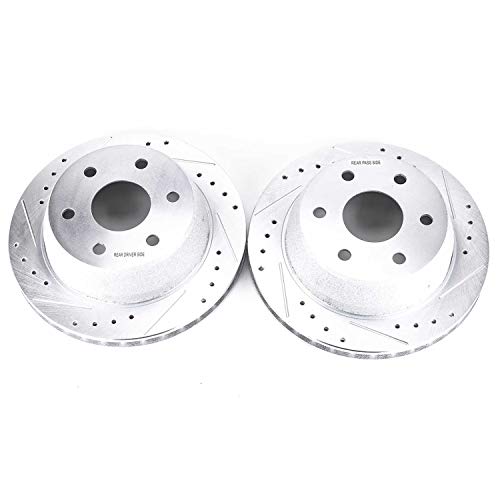 Power Stop Brake Rotor Set Rear For Cadillac Chevrolet GMC Select Models Evolution Drilled & Slotted Rotor Pair AR8645XPR