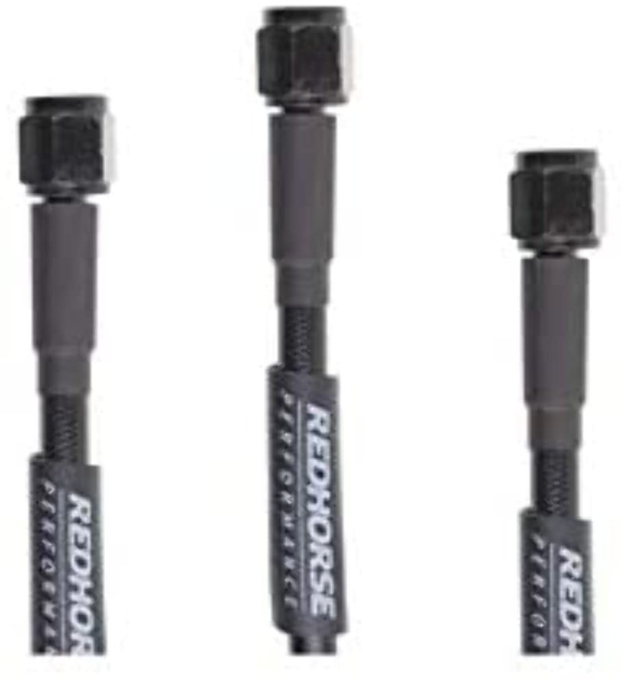 Performance Red Horse 3302-03-24 Straight -3 To Straight -3 24" Pre -Assembled Brake Line -Black