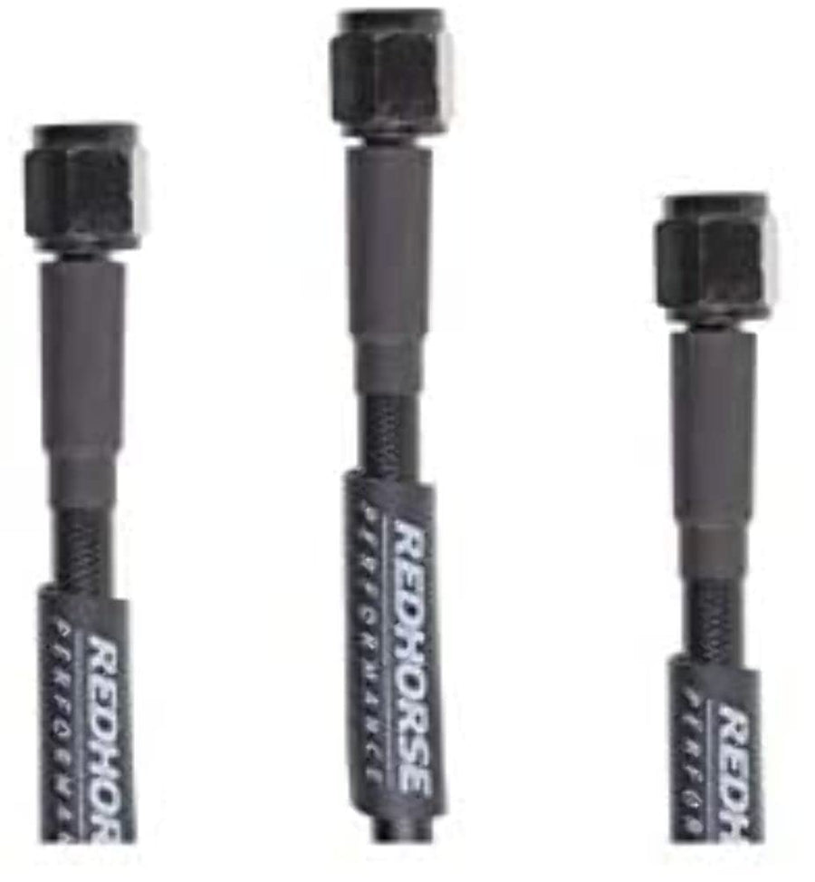 Performance Red Horse 3302-03-24 Straight -3 To Straight -3 24" Pre -Assembled Brake Line -Black