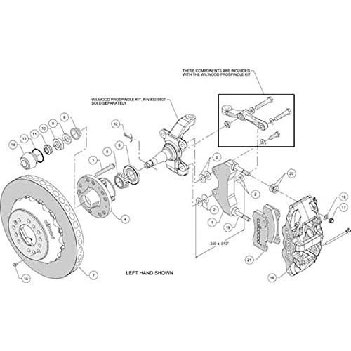 Street Performance Wilwood Carbon-Ceramic Rotor AERO6 Caliper Front Brake Kit