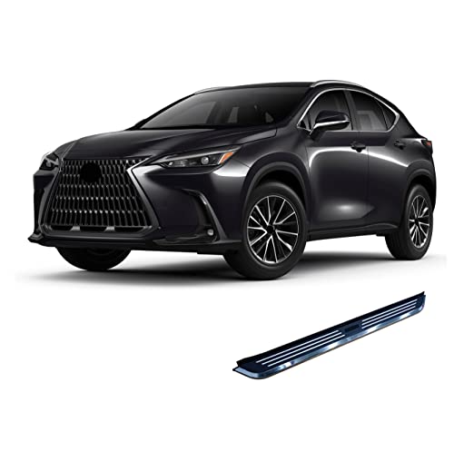 Pinnacle Black Horse Running Boards Black & Silver Compatible with 2015-2018 Lexus NX200T|2019-2021 Lexus NX300|2015-2021 Lexus NX300h-PILX67