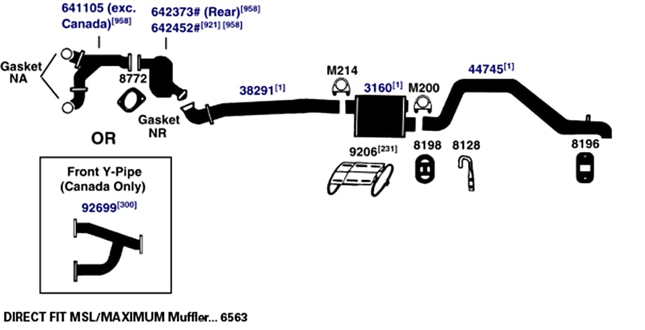 Exhaust Muffler AP Exhaust Products 6563