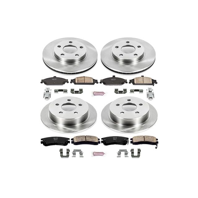 POWERSTOP Autospecialty KOE1552 Front and Rear Replacement Brake Kit-OE Brake Rotors & Ceramic Brake Pads