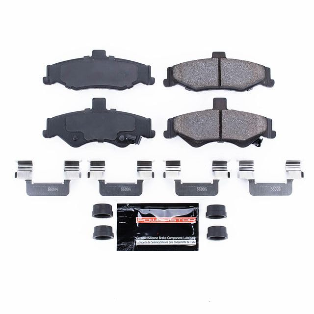 Power Stop Z23-750 Z23 Evolution Sport Carbon Fiber Infused Ceramic Brake Pads with Hardware For Chevrolet Camaro 1998-2002, Pontiac Firebird 1998-2002 [Model Specific]