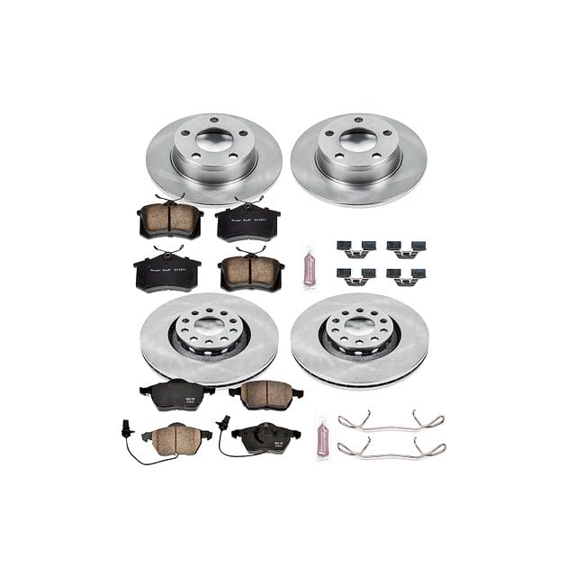 POWERSTOP Autospecialty KOE639 Front and Rear Replacement Brake Kit-OE Brake Rotors & Ceramic Brake Pads For Audi A6 Quattro 1998-2004 [Model Specific]