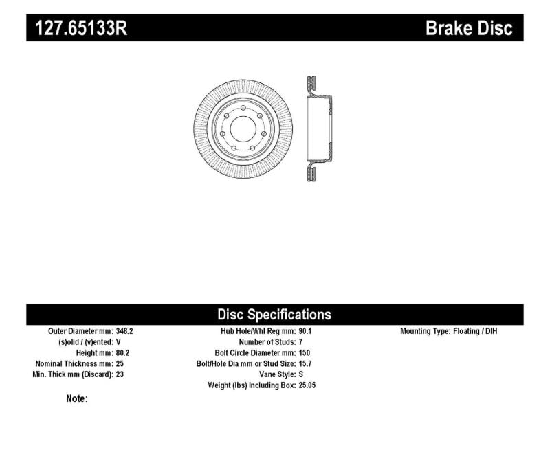 Sport Drilled/Slotted Brake Rotor StopTech 127.65133R (Rear Right), 1 Pack