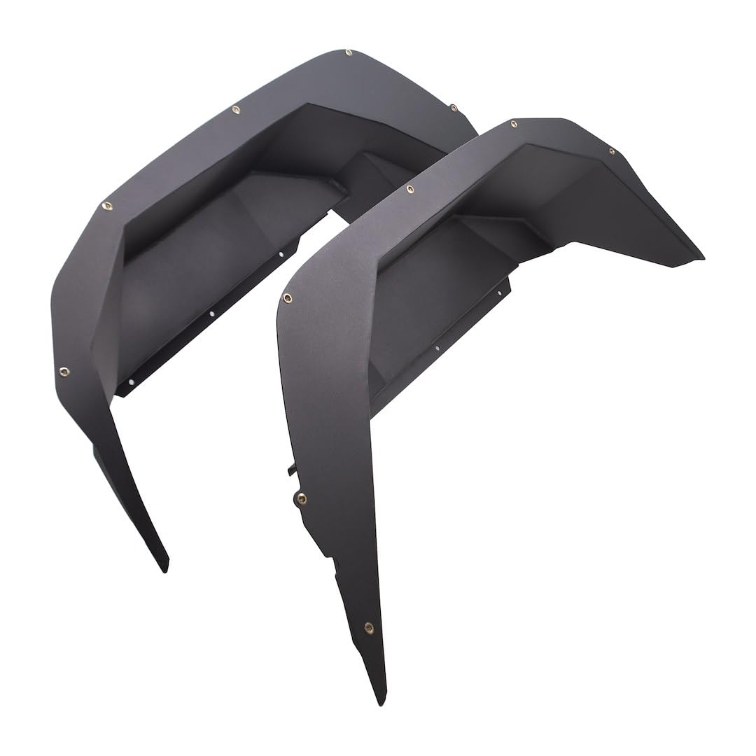 TrailFX Fender Well Liners Set of 2 Fits Jeep Gladiator JT 2020-2025 Black Powder Coated Liners Aluminum with Mounting Hardware TrailFX JL010RI