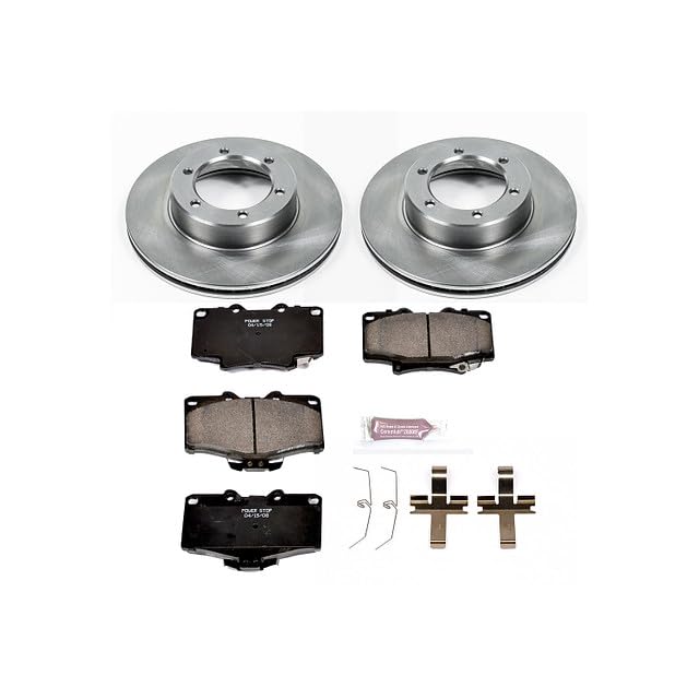 POWERSTOP Autospecialty KOE1150 Front Replacement Brake Kit-OE Brake Rotors & Ceramic Brake Pads For Toyota 4Runner 1991-1995, Toyota T100 1993-1998 [Model Specific]
