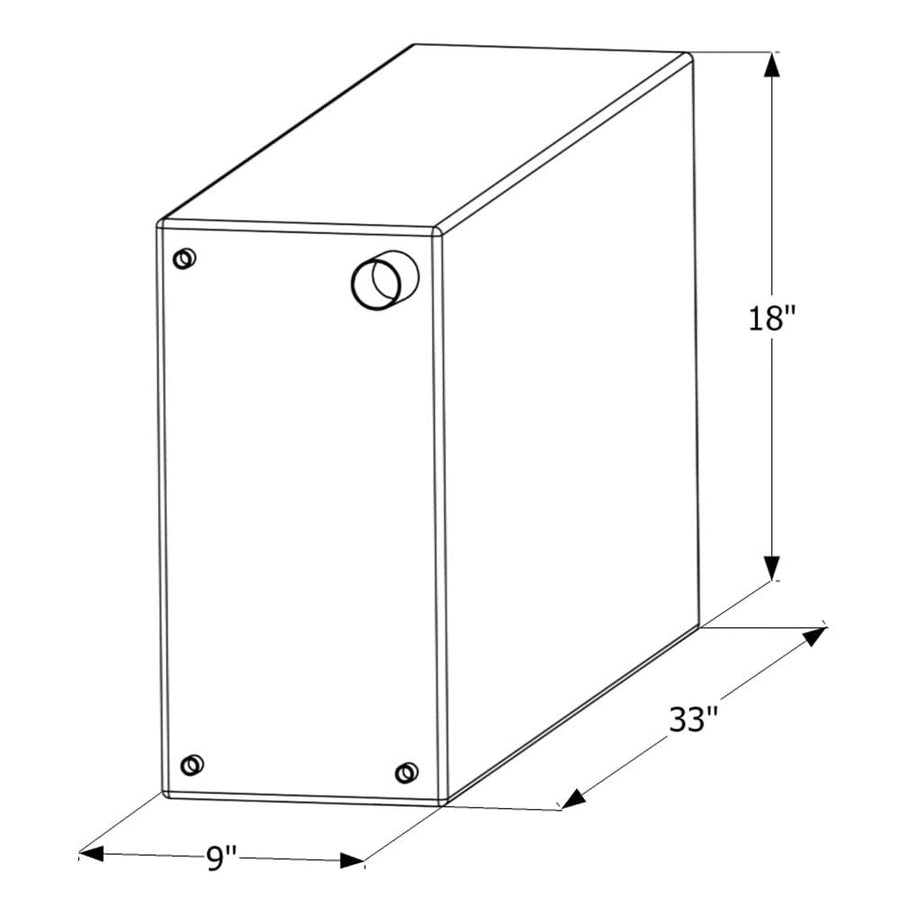 Fresh Water Tank ICON 12455, WT2455, 33x18x9, 20 Gal., Tank Only