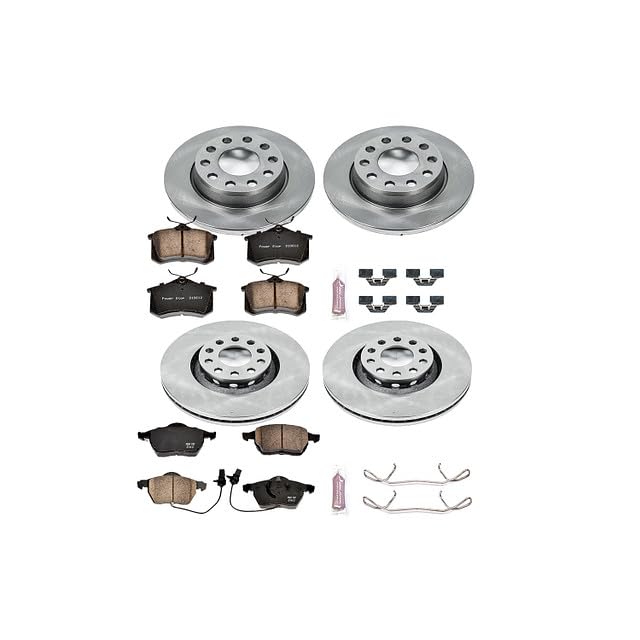 POWERSTOP Autospecialty KOE2777 Front and Rear Replacement Brake Kit-OE Brake Rotors & Ceramic Brake Pads For Audi A4 2002-2006 | Audi A4 Quattro 2002-2006 [Vehicle Specific]