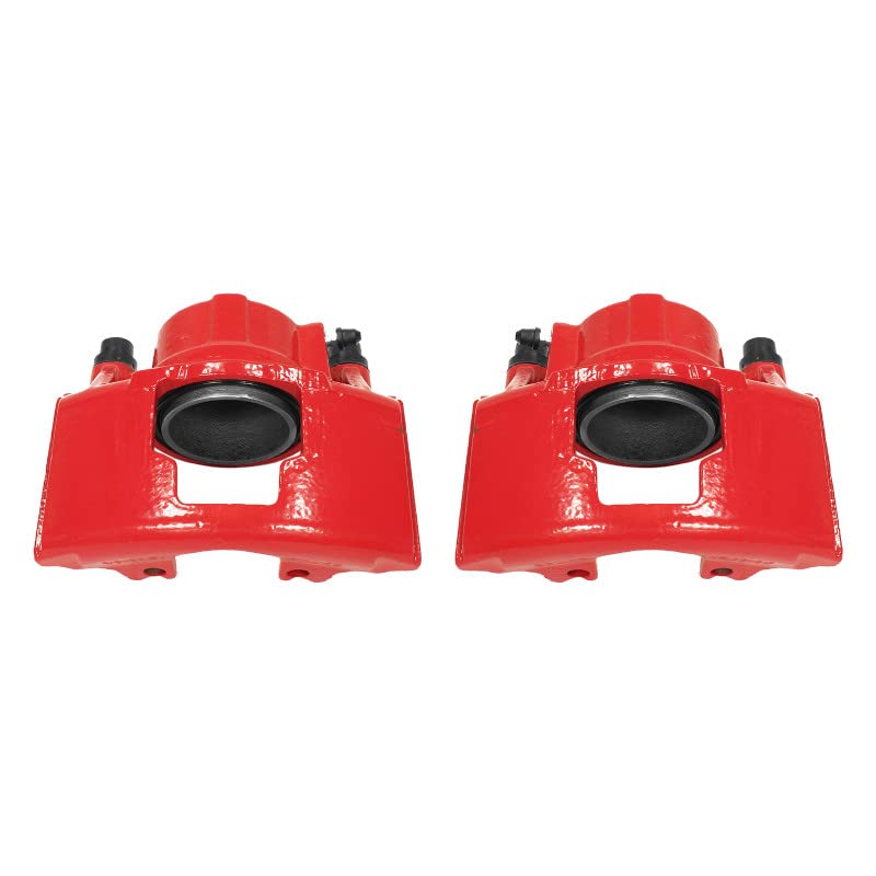 Caliper Set Power Stop for Chevrolet Dodge GMC Select Models Front Pair of High-Temp Red Powder Coated Calipers S4297