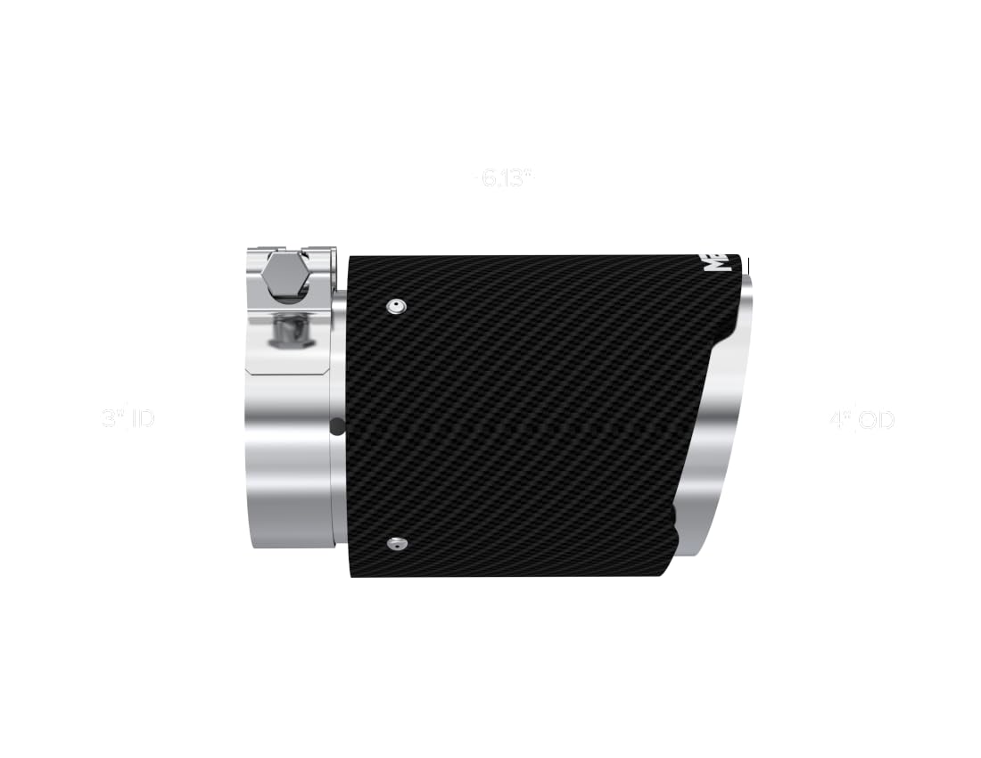 Armor Pro 304 SS Round Carbon Fiber Cut Clamp-On Exhaust Tip MBRP T5188CF (3" Inlet, 4" Outlet, 6.13" Length)