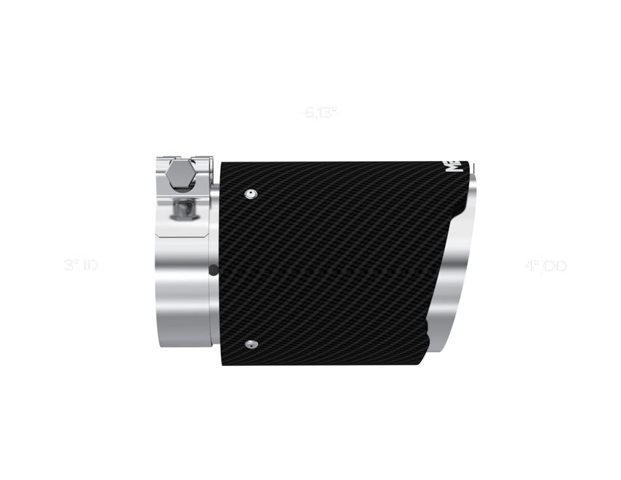 Armor Pro 304 SS Round Carbon Fiber Cut Clamp-On Exhaust Tip MBRP T5188CF (3" Inlet, 4" Outlet, 6.13" Length)