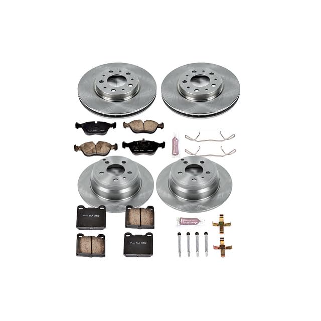 POWERSTOP Autospecialty KOE2728 Front and Rear Replacement Brake Kit-OE Brake Rotors & Ceramic Brake Pads For Volvo 850, Volvo C70, Volvo S70, Volvo V70 [Model Specific]