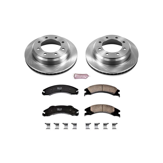 Power Stop KOE4718 Rear Replacement Brake Kit-OE Brake Rotors & Ceramic Brake Pads For E-150, E-250, E-350 Super Duty, E-450 Super Duty [Model Specific]