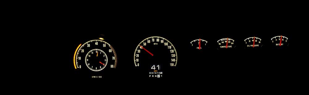 Dakota Digital Retrotech Gauge Instrument System RTX-68D-CHG-X Compatible with 1968-70 Charger, Super Bee, 1969-70 Coronet R/T and 1970 Plymouth GTX and Road Runner