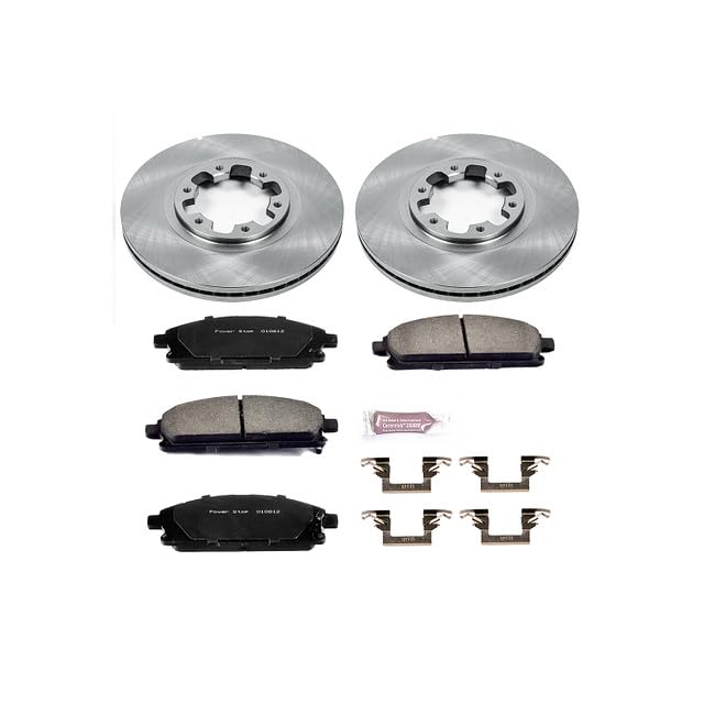 POWERSTOP Autospecialty KOE2279 Front Replacement Brake Kit-OE Brake Rotors & Ceramic Brake Pads For INFINITI QX4 1997-2003, Nissan Pathfinder 1998-2004 [Model Specific]