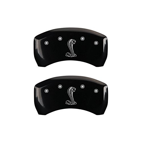 Black MGP Caliper Covers 10201SSNKBK Engraved with Silver Tiffany Snake (Set of 4)