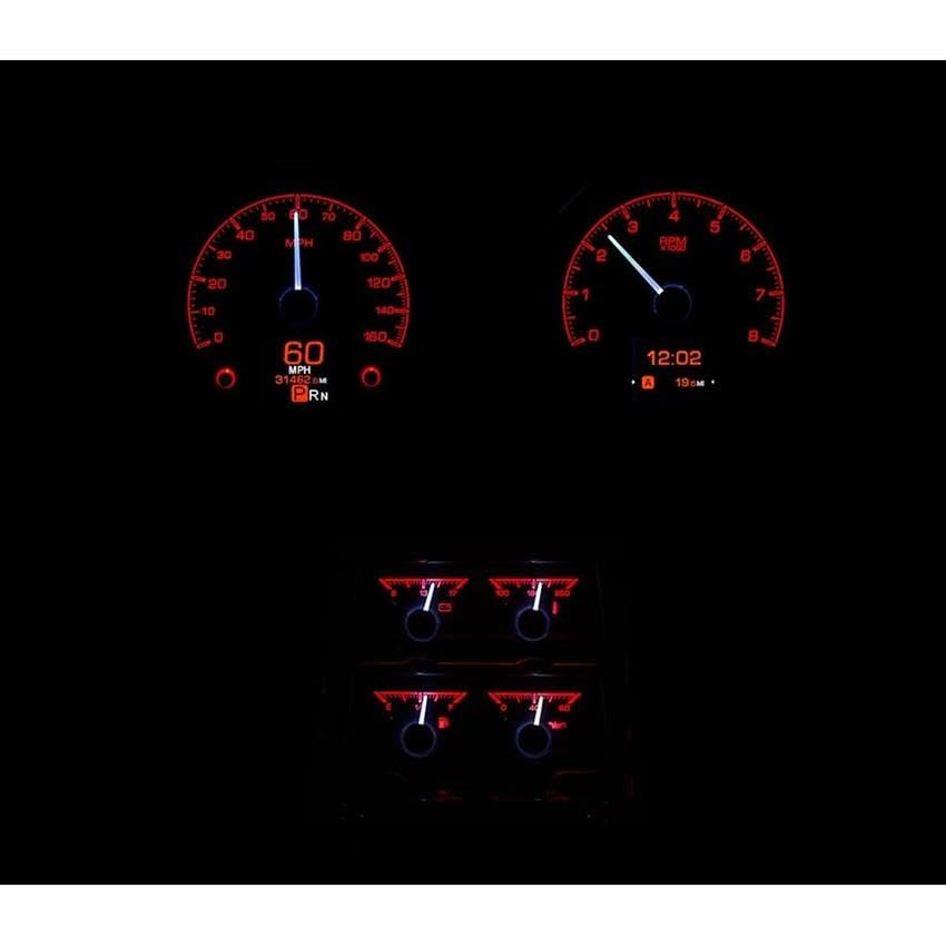 Dakota Digital HDX-68C-CAC-K Compatible Analog Gauge System with 1968 Chevy Camaro Console Gauges Black Alloy