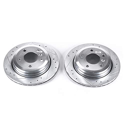 Rear Power Stop EBR826XPR Drilled & Slotted Rotor Pair For BMW 325xi 2001-2005 [Model Specific]
