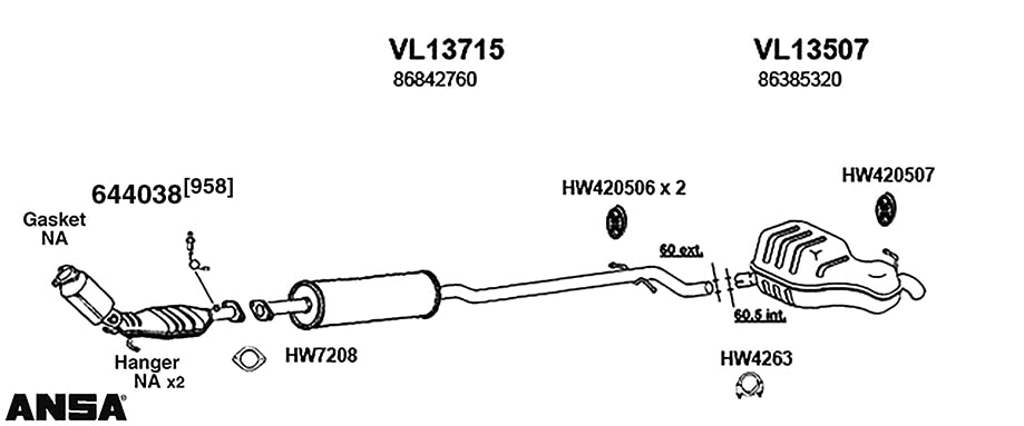 Exhaust Muffler Assembly New for V70 XC70