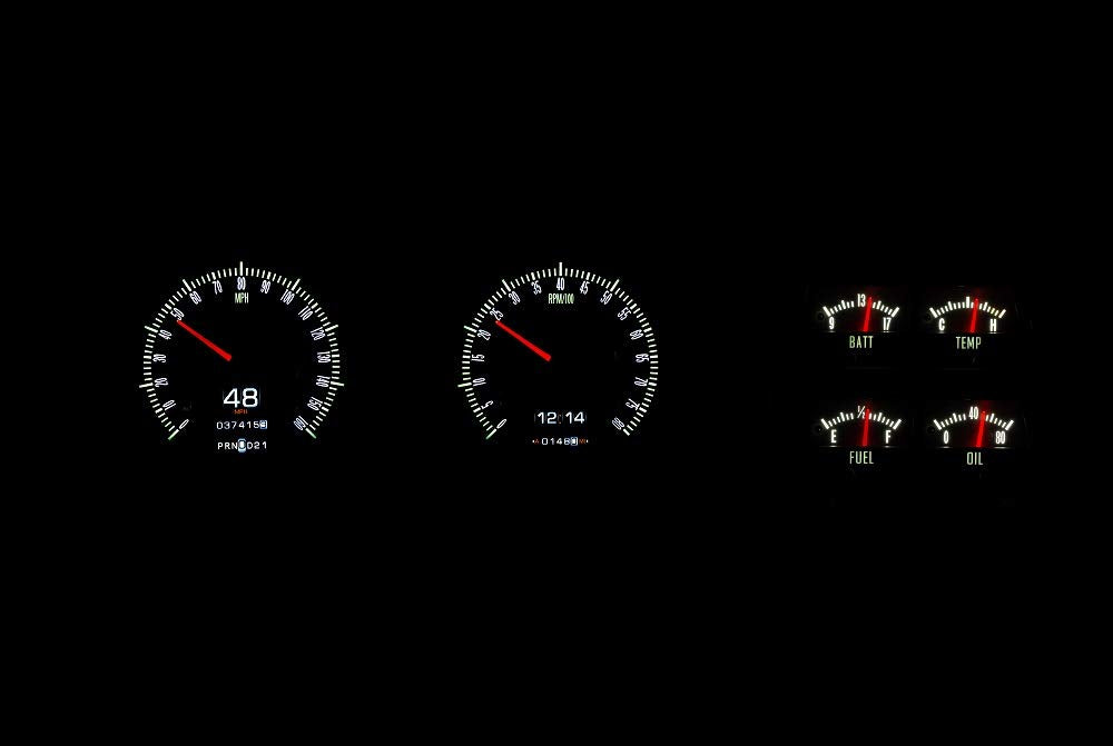 Dakota Digital Retrotech Gauge Instrument System RTX-68C-CAC-X Compatible with 1968 Camaro with Console Gauges