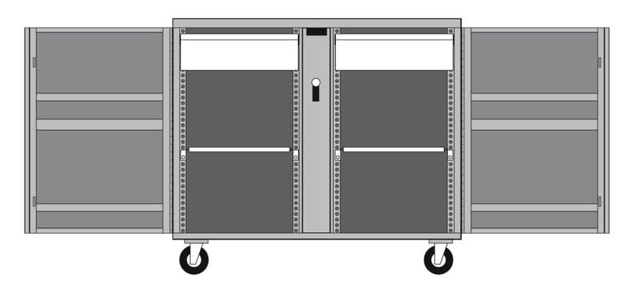 Rolling JOBOX Work Bench-2 Drawers, 2 Shelves, 6" Casters