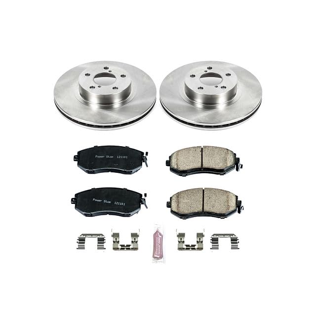 POWERSTOP Autospecialty KOE6111 Front Replacement Brake Kit-OE Brake Rotors & Ceramic Brake Pads For Subaru BRZ 2013-2016, Subaru Impreza 2011-2016 [Model Specific]