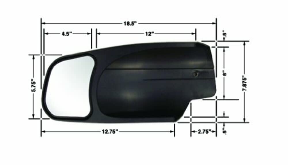 CIPA Custom Towing Mirror 10901 - Chevy/GMC/Cadillac, Driver Side 4.25 x 5.75 - inch