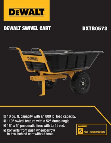 Swivel/Dump Cart DEWALT - Convertible to Tow/Wheelbarrow