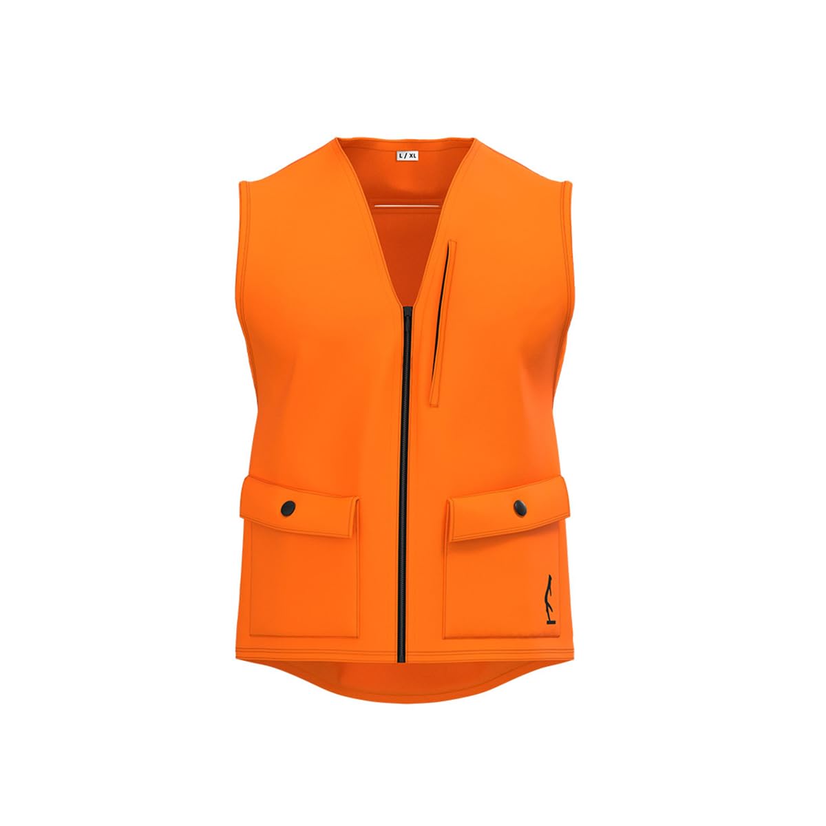 Blaze Orange Half Rack Deluxe Youth Safety Vest - Zipper Closure - Two Large Front Pockets & Dual Access Back Storage Pocket