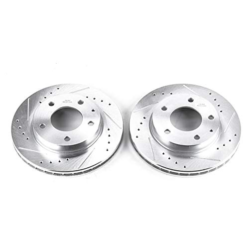 Power Stop Front JBR577XPR Drilled & Slotted Rotor Pair For Ford Probe, Mazda 626, Mazda MX-6, Mazda Protege, Mazda Protege5 [Model Specific]
