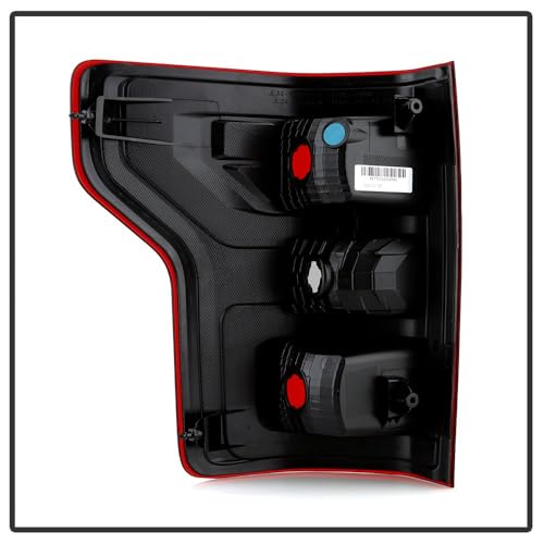 Ford F150 18-20 Spyder (POE) Halogen Tail Light - Signal-3157(Not Included) ; Reverse-3157(Not Included) ; Brake-3157(Not Included) - Set Dark Red/Smoke (No Blindsport)