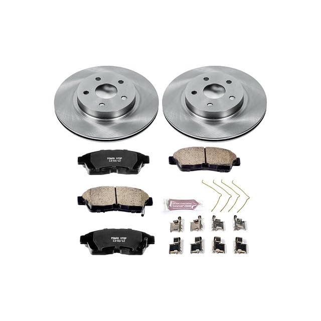 Power Stop Autospecialty KOE3163 Front Replacement Brake Kit-OE Brake Rotors & Ceramic Brake Pads For Toyota RAV4 1996-2003 [Model Specific]