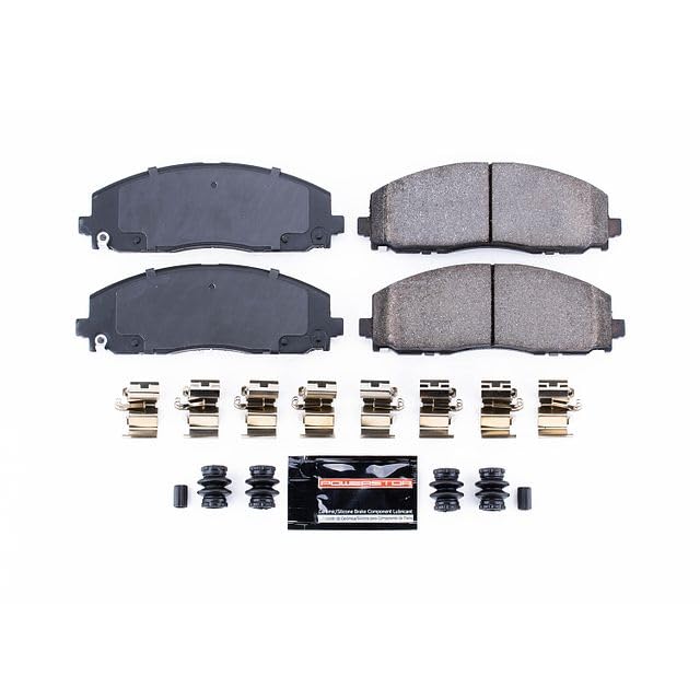 Power Stop Z23-1589 Z23 Carbon Fiber Infused Ceramic Brake Pads with Hardware For Chrysler Pacifica Town & Country Voyager Dodge Grand Caravan Journey Jeep Wrangler Gladiator VW Routan
